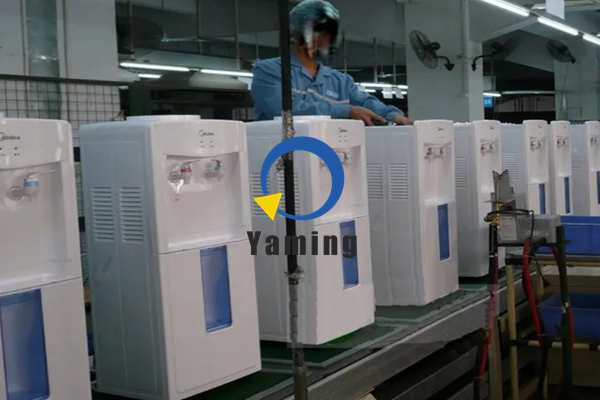 How is the water dispenser assembly line composed?